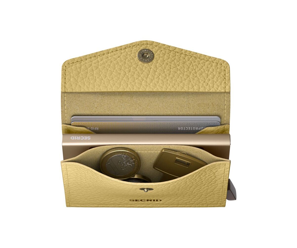 The Budims_Pebble Envelope Wallet - Butter Yellow_open