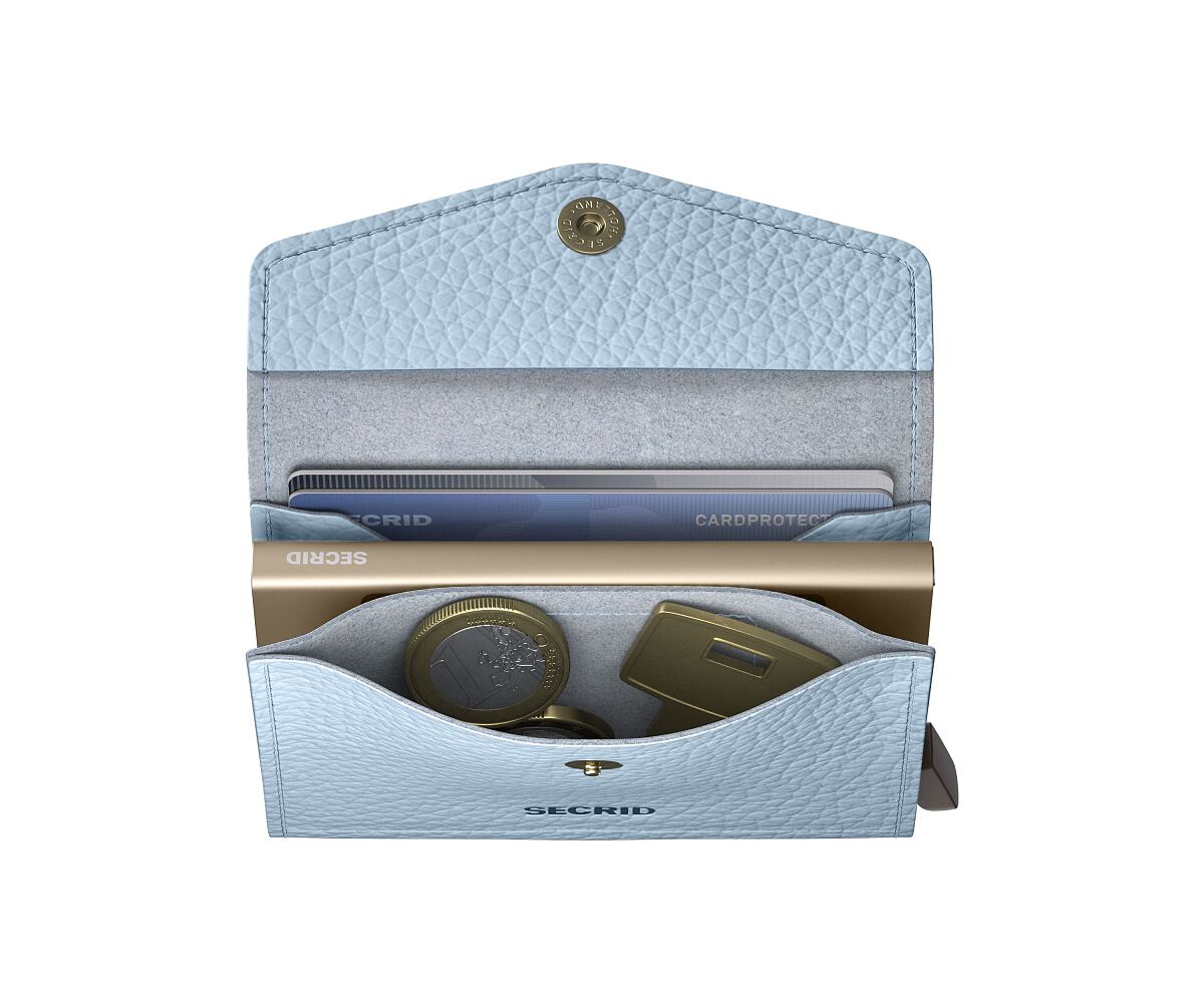 The Budims_Pebble Envelope Wallet - Ice Blue_open