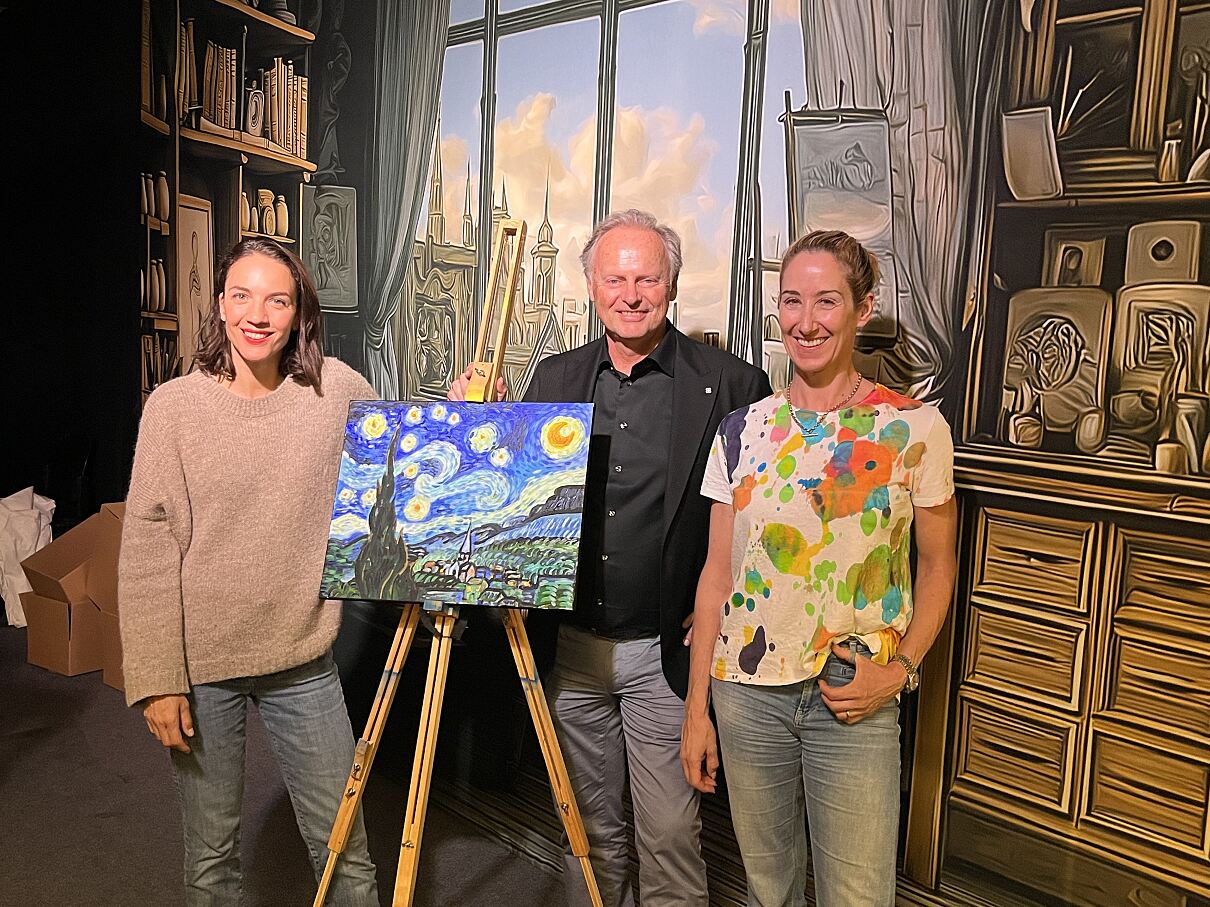 Impressionisten – Die immersive Ausstellung_vlnr. Maddalena Hirschal, Christoph Rahofer, Kati Bellowitsch_(c) SISTER ACT Communications_1