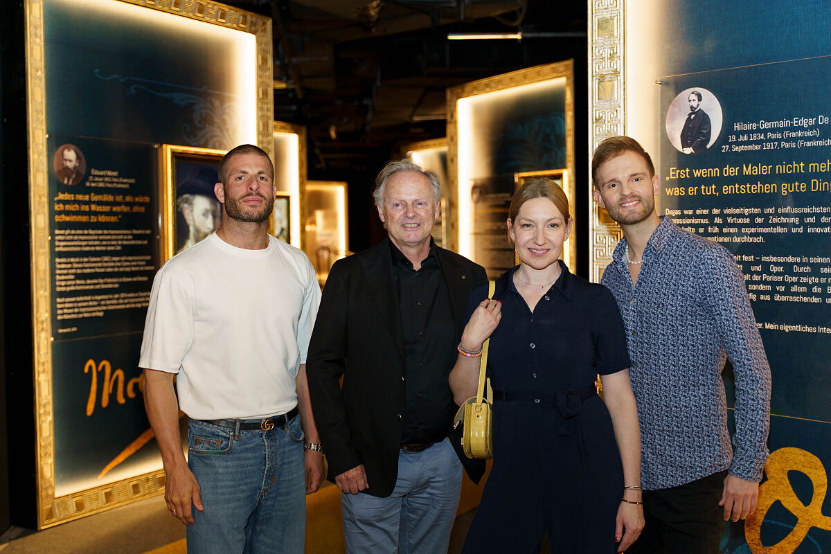 Impressionisten - Die immersive Ausstellung_vlnr. Max Ortner, Christoph Rahofer, Julia Jelinek, Herby Stanonik_(c) Leon Moik, Moik Media