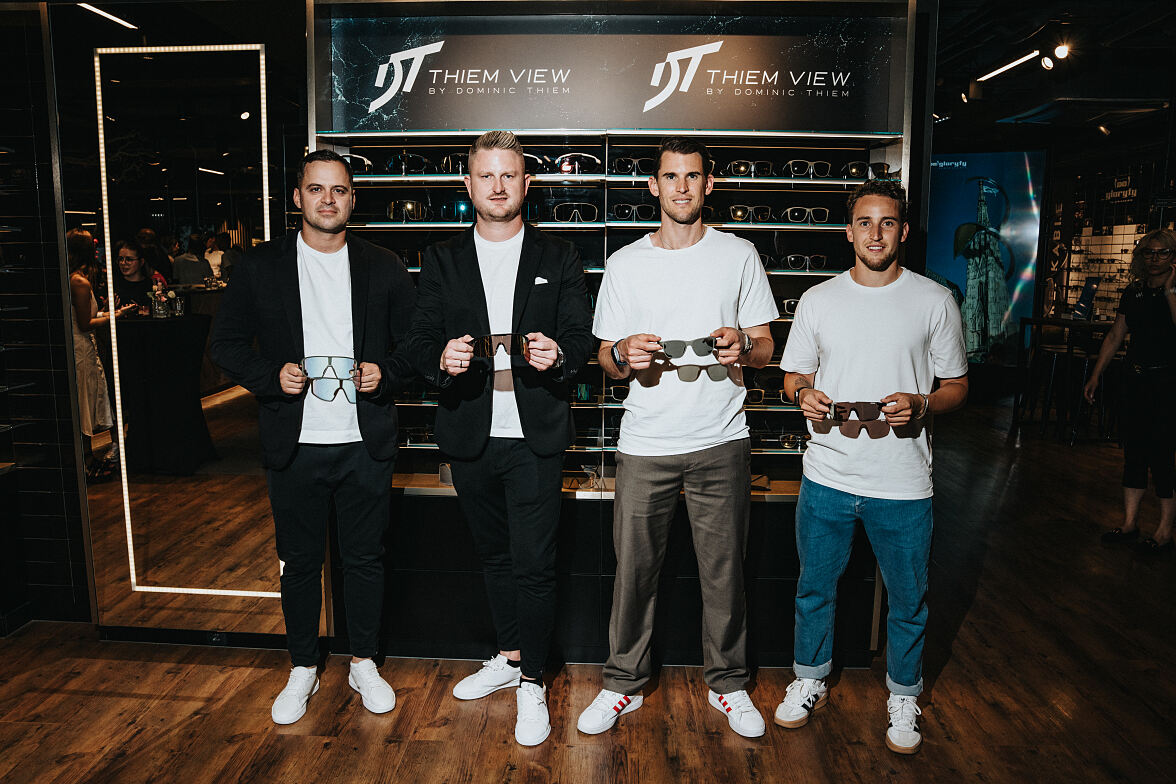 sehen!wutscher x THIEM VIEW Event am 25.6.2026_Lukas Kleemair, Fritz Wutscher jr., Dominic Thiem, Moritz Thiem (c) Claudius Nagy_25