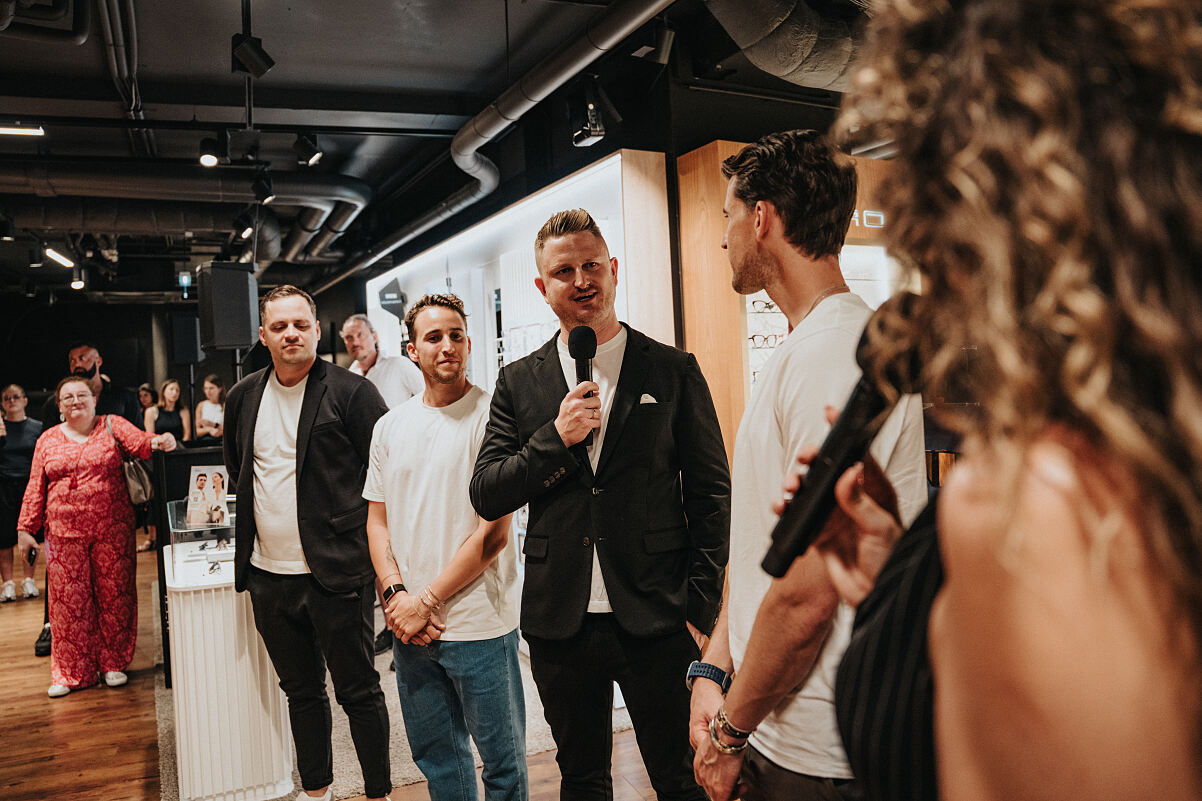 sehen!wutscher x THIEM VIEW Event am 25.6.2026_Lukas Kleemair, Moritz Thiem, Fritz Wutscher jr., Dominic Thiem (c) Claudius Nagy_43