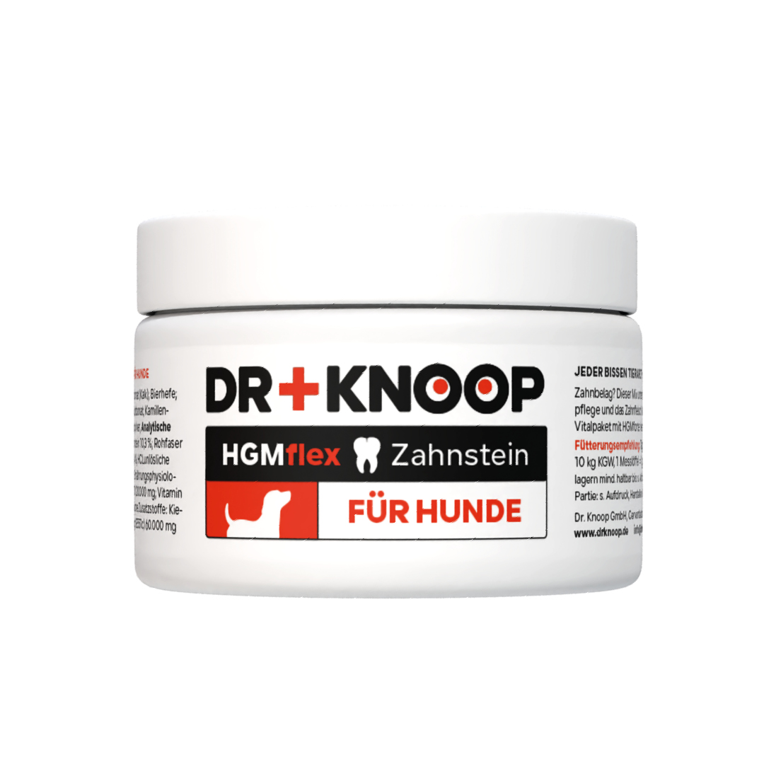 THE GOODSTUFF empfiehlt Dr. Knoop_HGM Flex Zahnstein-Pulver für Hunde_EUR 15,95