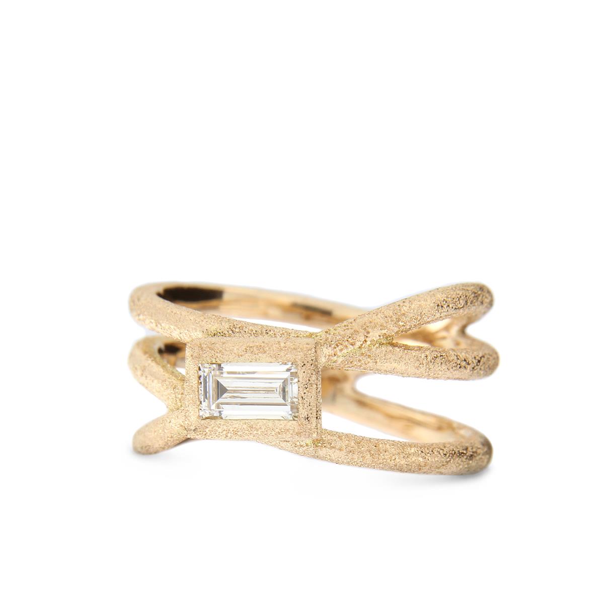 Katie g. Jewellery - Maßanfertigung - Wickelring mit Baguette Diamant V2