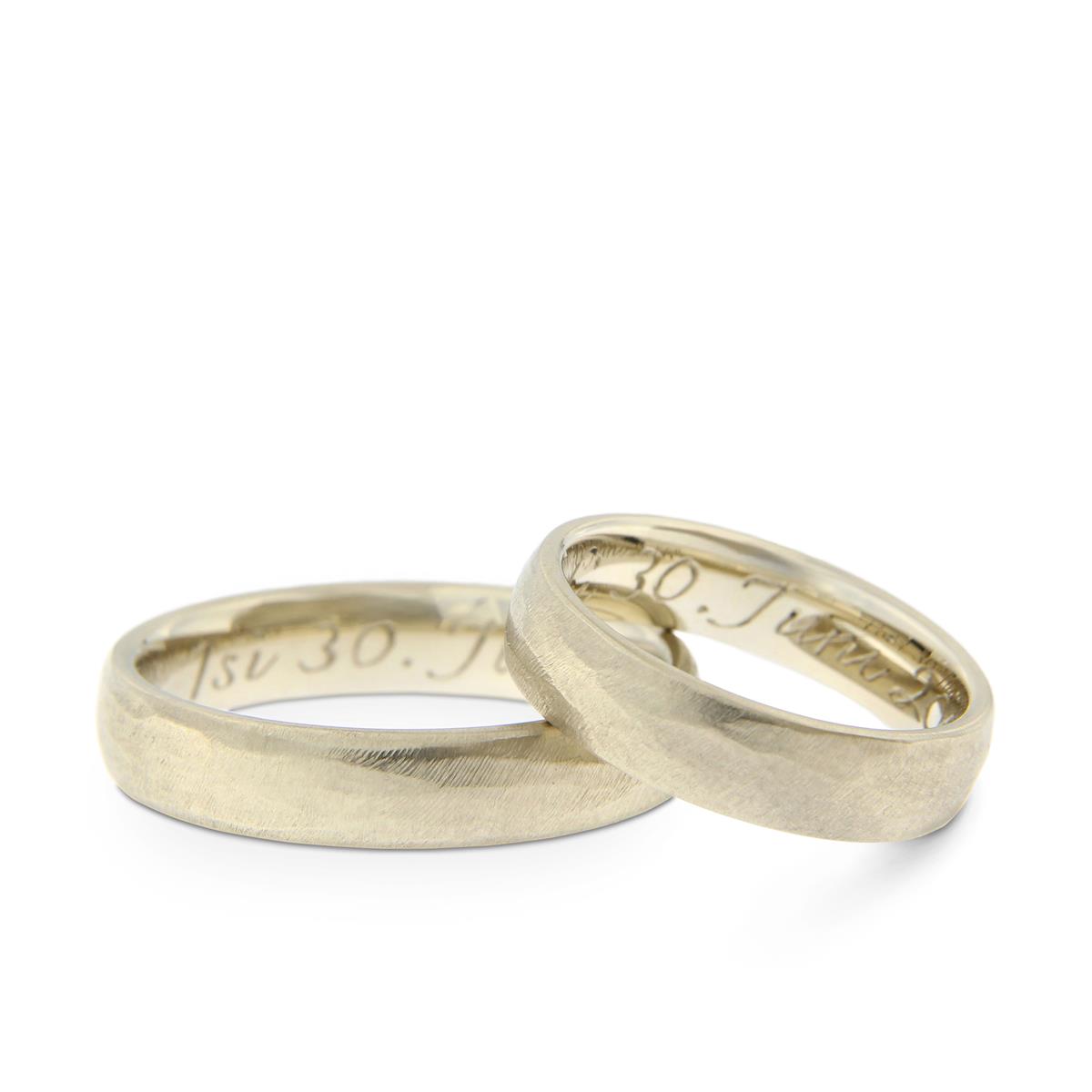 Katie g. Jewellery – Wedding - Damen und Herrenring in Oval in 14kt. natürliches Weißgold in unterschiedlichen Formaten