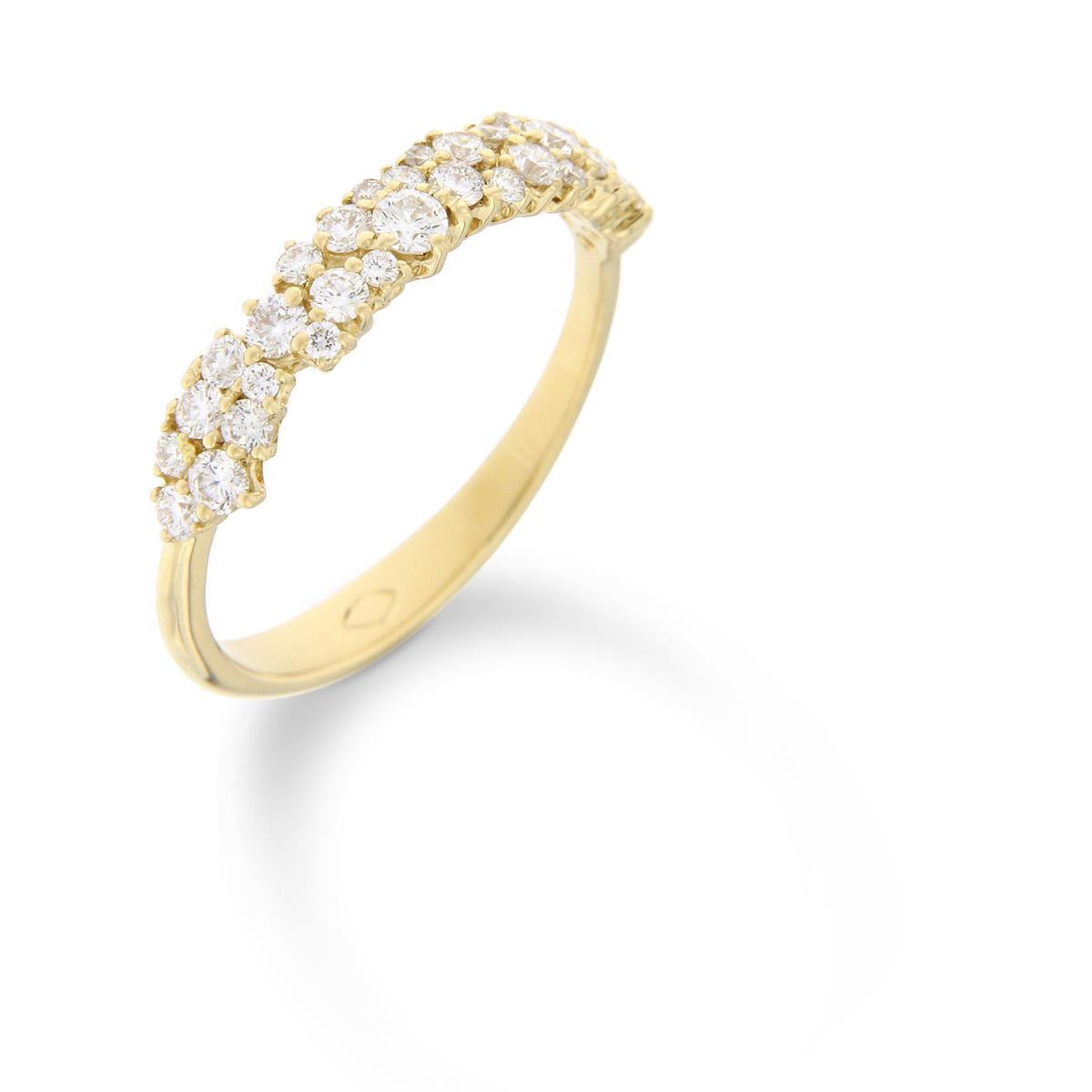 Katie g. Jewellery - 3D Designter Verlobungsring mit unregelmäßig gefassten Brillanten verlaufen über den Ring verteilt