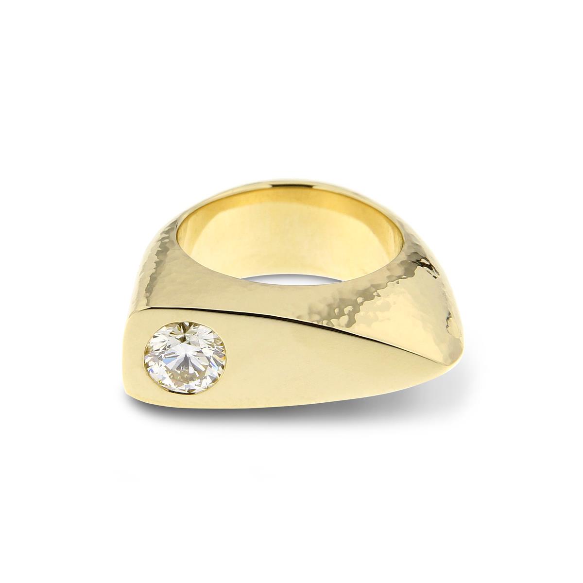 Katie g. Jewellery - Massiver Gelbgold Ring mit Brillant 1