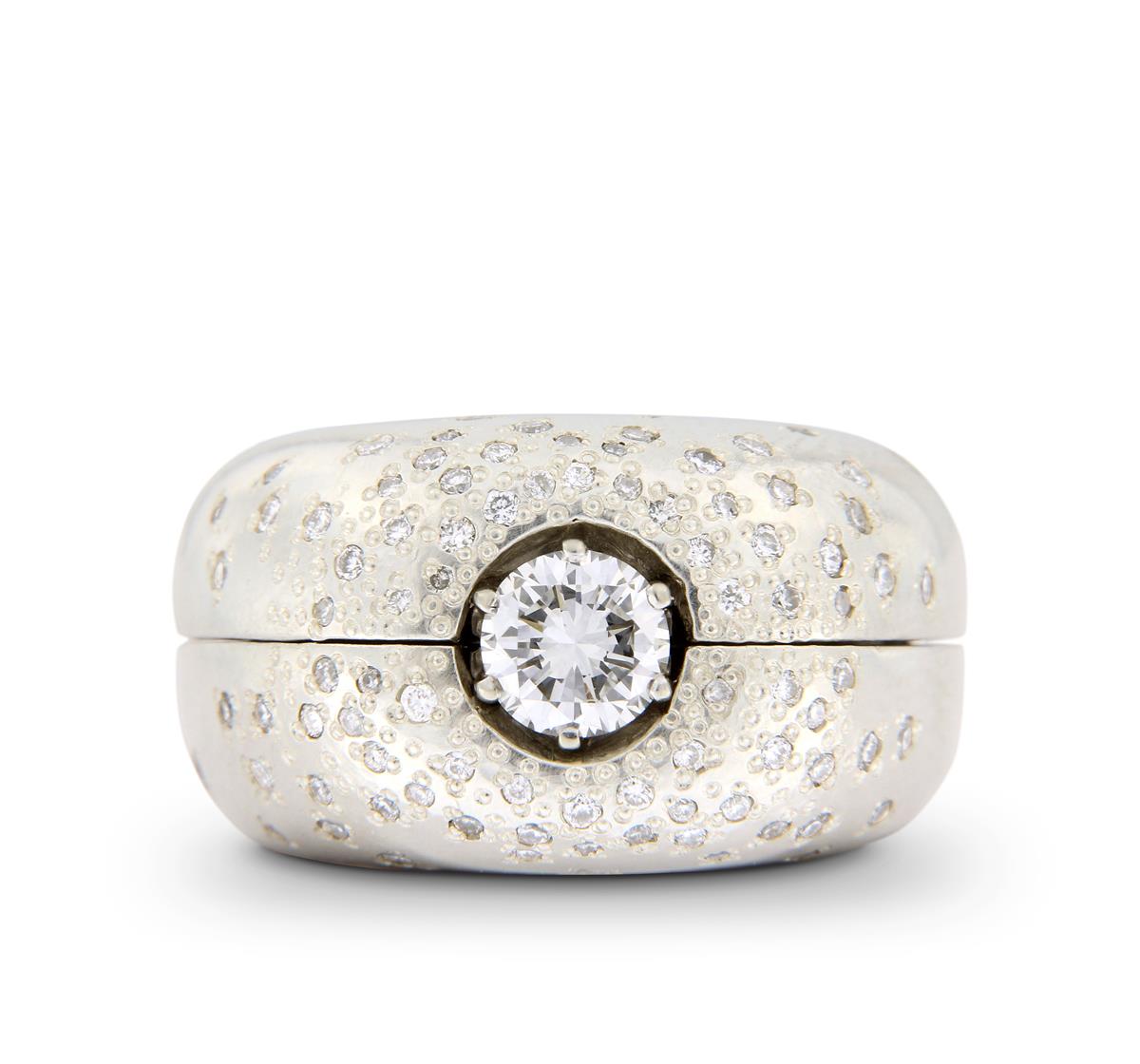 Katie g. Jewellery - Ring Casing in Sterling Silber mit vielen Brillanten in Stargazing Stil