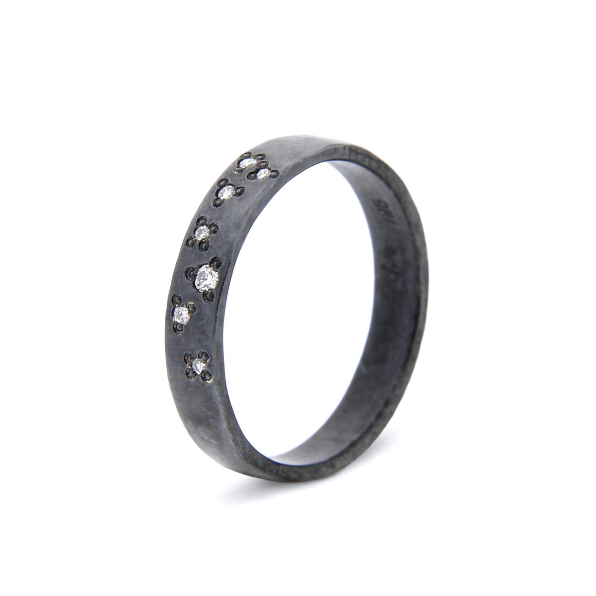 Katie g. Jewellery - Knuckle Ring Wide Black Stargazing