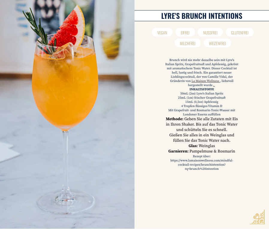 Lyres Brunch Intentions Cocktail