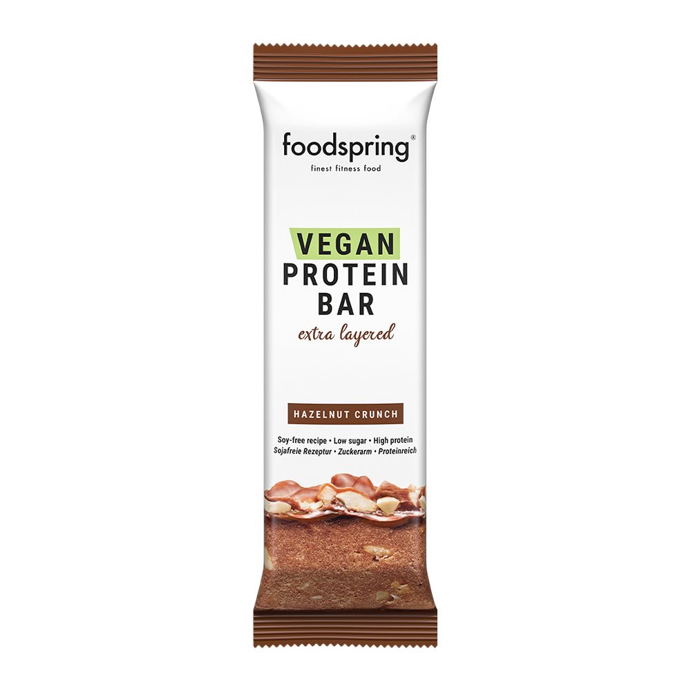 foodspring_Vegan Protein Bar Extra Layered_Hazelnut Crunch_je EUR 2,49
