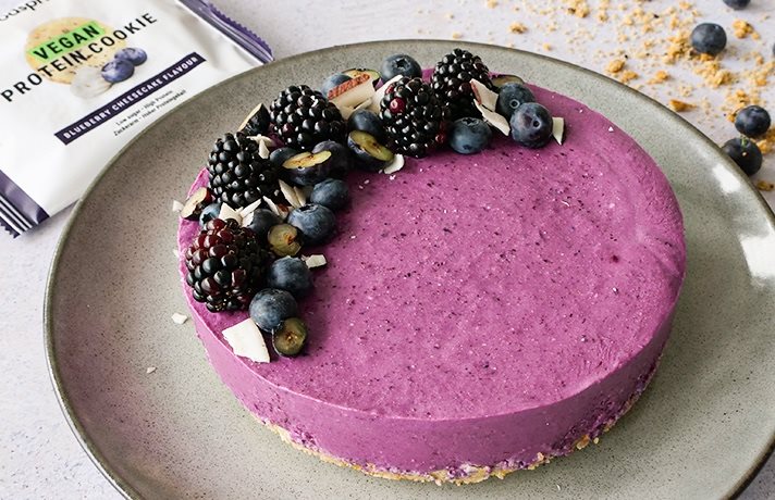 foodspring_Veganer No-Bake Blueberry Cheesecake