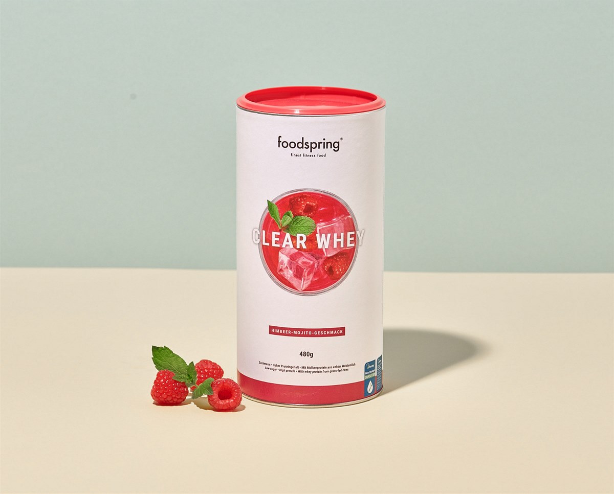 foodspring_Clear Whey_Himbeer Mojito_EUR 29,99_1