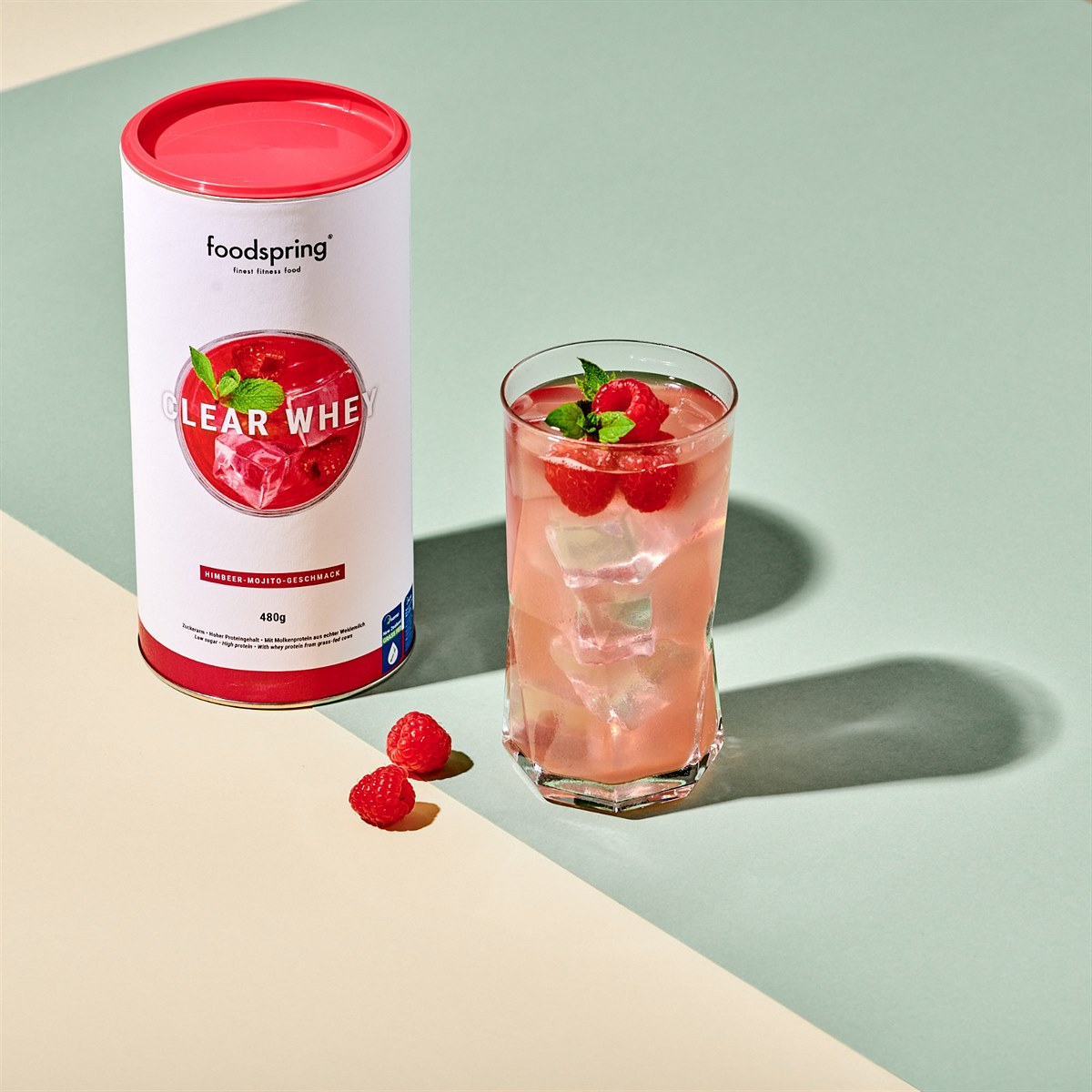 foodspring_Clear Whey_Himbeer Mojito_EUR 29,99_2