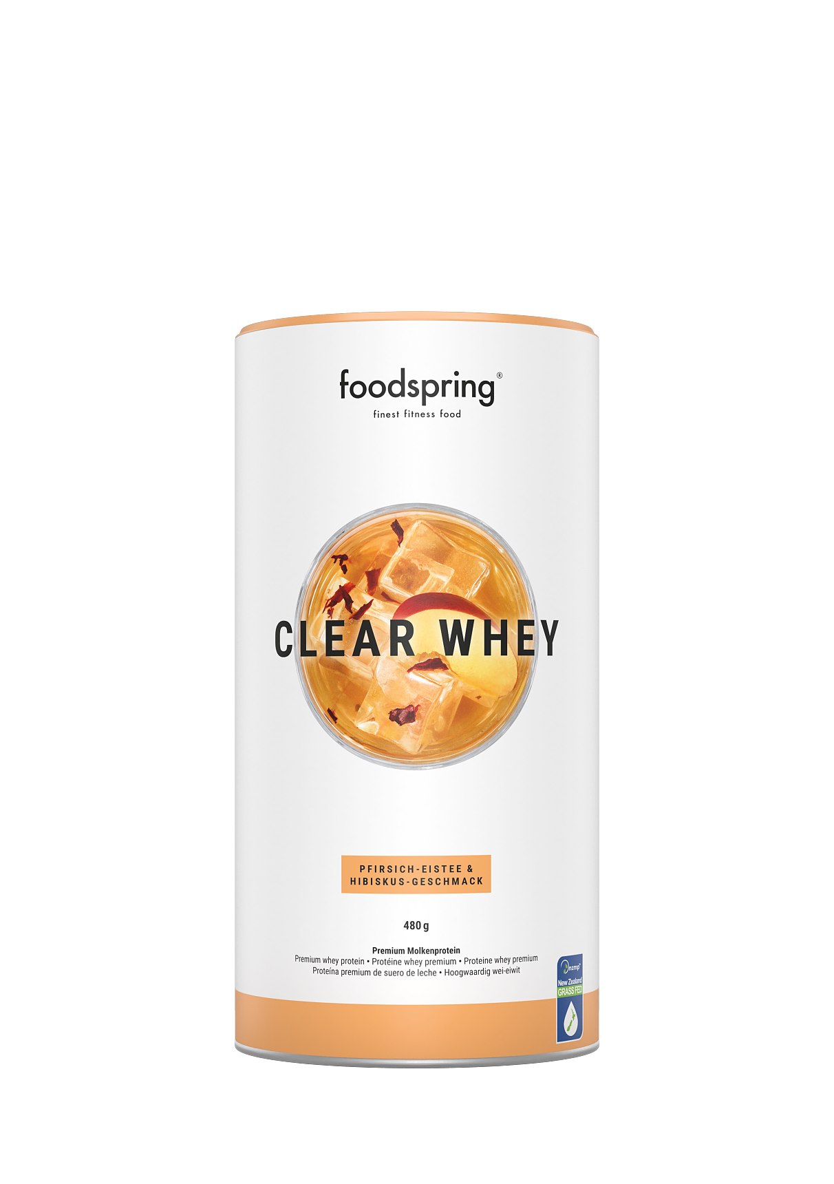 foodspring_Clear Whey Icetea Peach_EUR 32,99