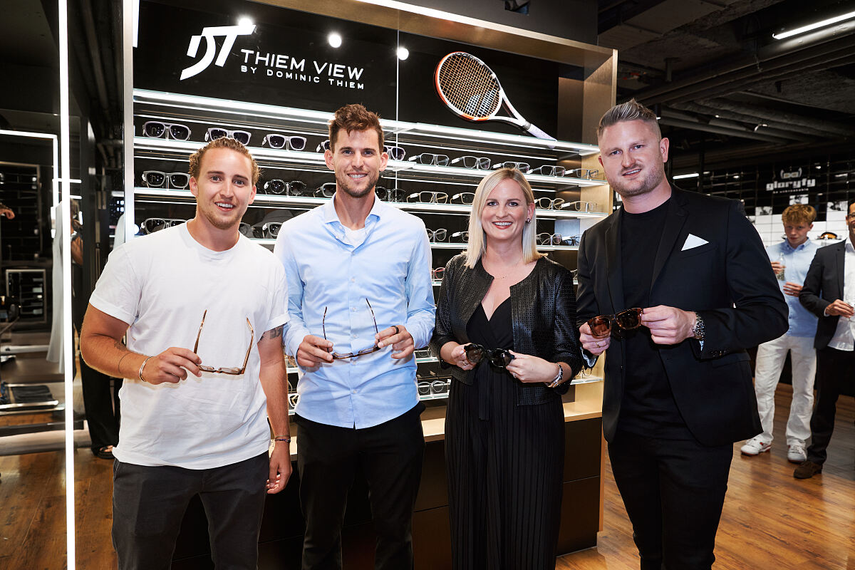 sehen!wutscher_THIEM VIEW_vlnr. Moritz Thiem, Dominic Thiem, Alexandra Wutscher-Hold, Fritz Wutscher jr._(c) Kerstin Hammerschmid_01