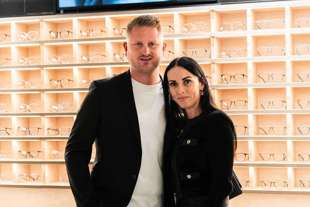 sehen!wutscher_Flagship Store Graz Opening_vlnr. Fritz Wutscher jr., Cornelia Wutscher_(c) Björn B. – Agentur für Gestaltung