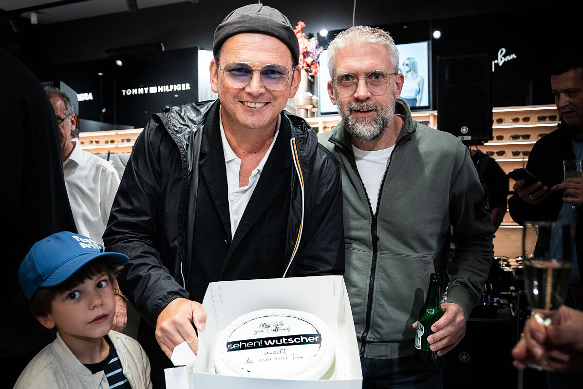 sehen!wutscher_Flagship Store Graz Opening_vlnr. Wolfgang Scheucher, Andreas Pirkheim (ANDY WOLF)_(c) Björn B. – Agentur für Gestaltung