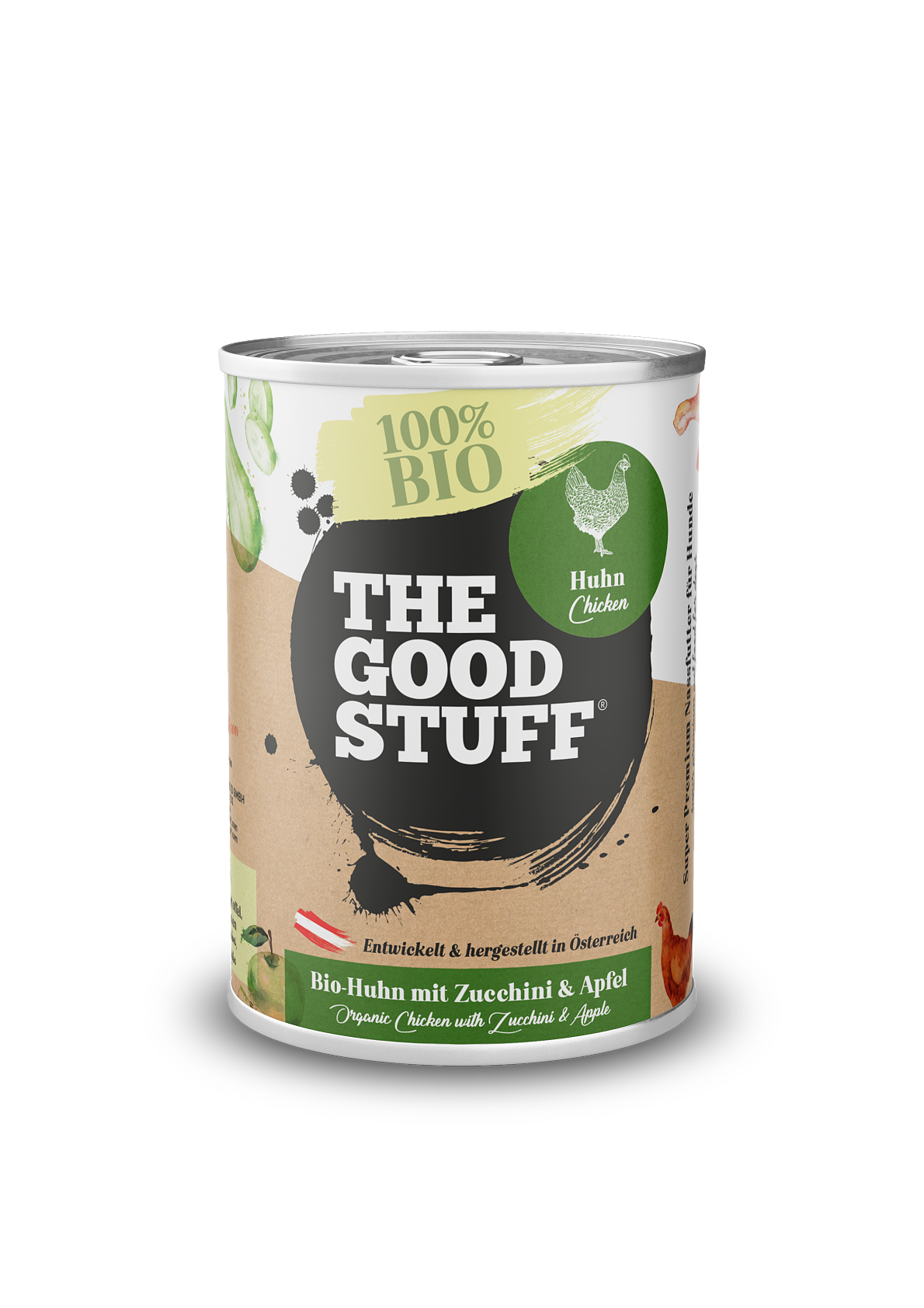 THE GOODSTUFF for Dogs_Bio-Nassfutter_Bio-Huhn mit Zucchini & Apfel_4,29 EUR_01