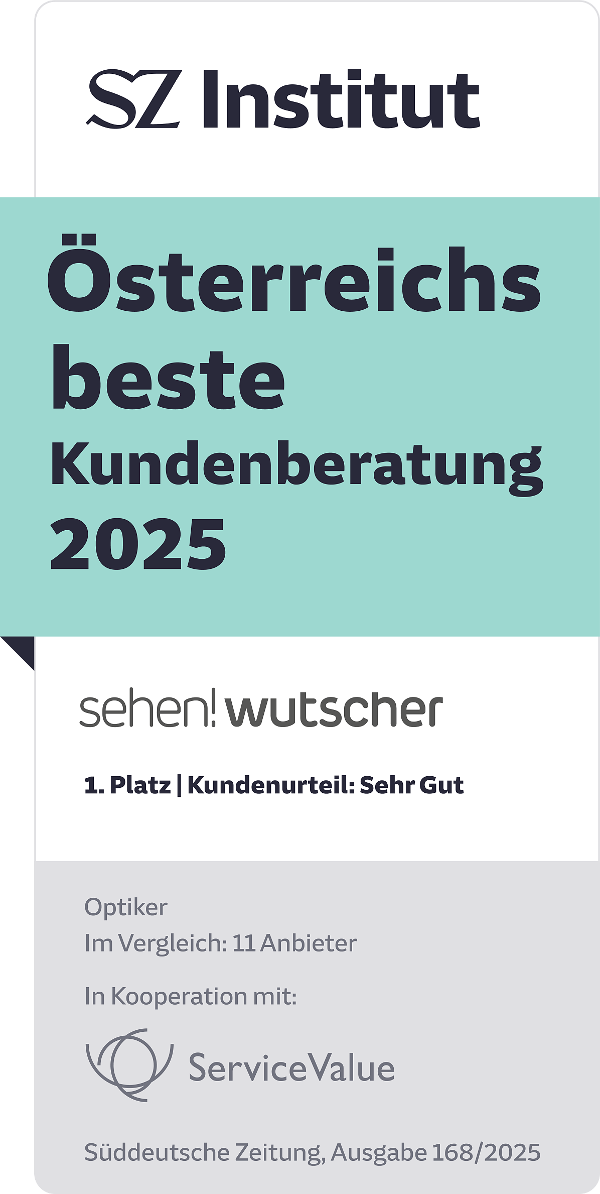 SZ-Siegel_Kundenberatung Österreich_2025_sehen!wutscher