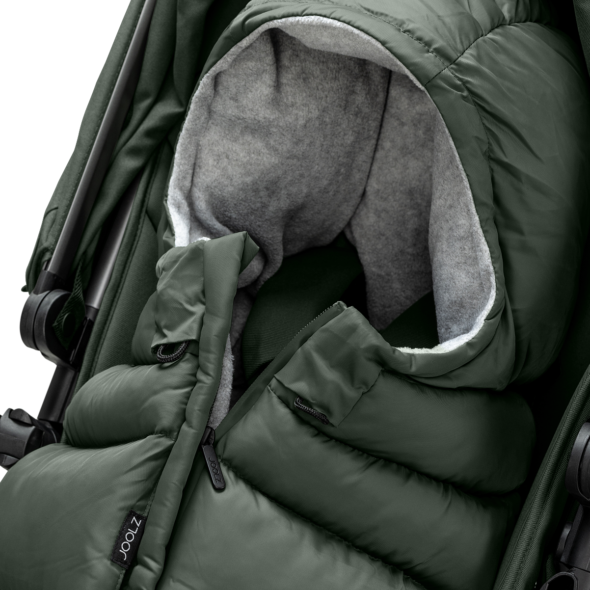 Joolz_Puffer_Footmuff_close up_open_Forest green_EUR_199,95_ 3