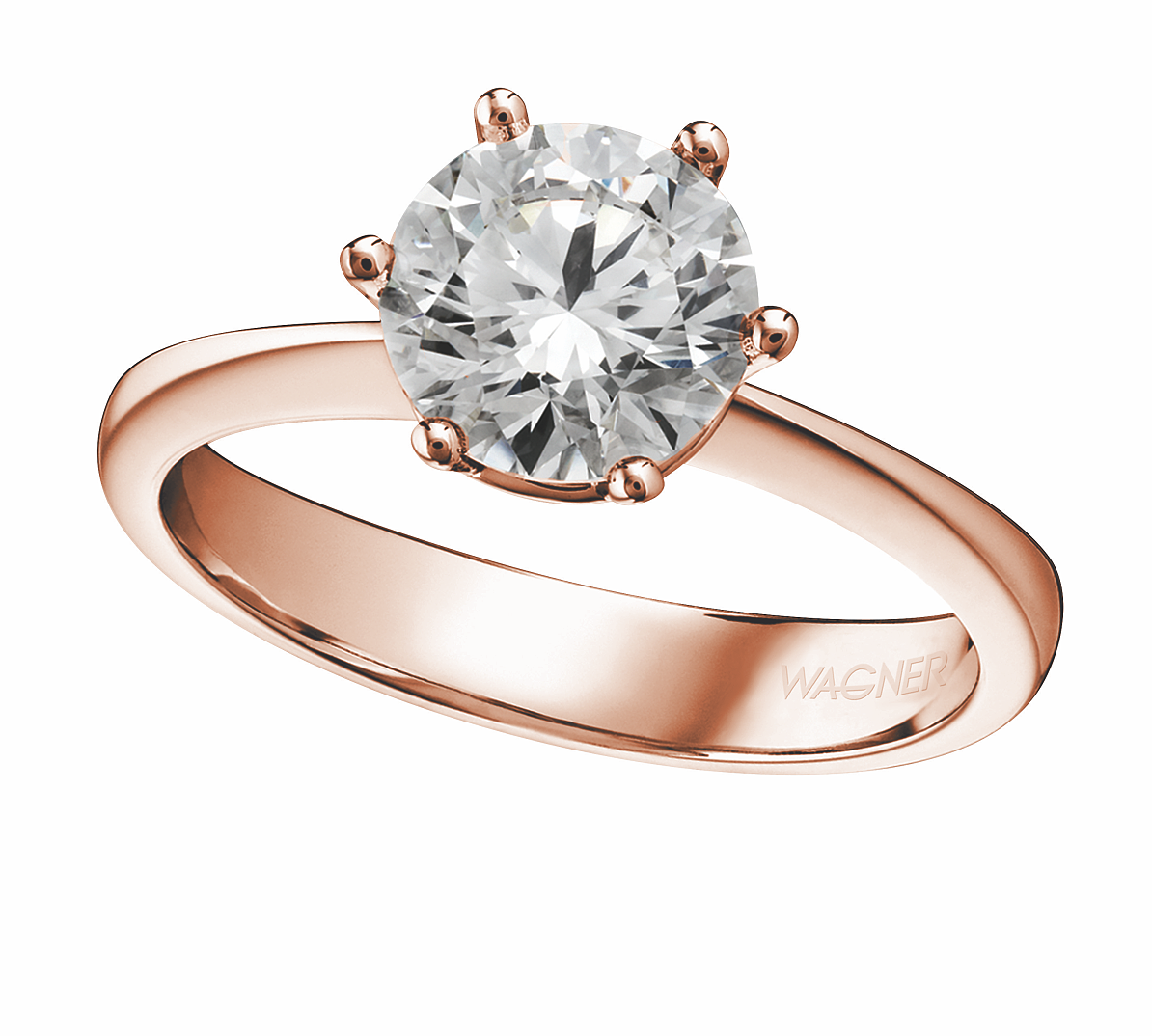 WAGNER_Solitaire_Ring_18 kt Roségold, 0,25 ct Diamant_ab EUR 2330